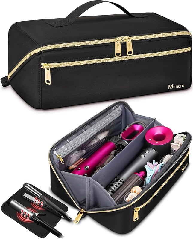 Mancro Estojo de Viagem para Ferramentas de Cabelo Compatível com Shark FlexStyle, Preto