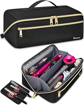 Mancro Hair Tools Travel Bag Compatible with Shark Flexstyle, Wide-open Hot Hair Tool Organizer with Separate Heat Resistant Mat, Hair Accessories Organizer for Straighteners, Curling Iron