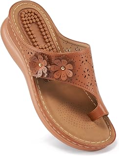 Aomigoct Womens Comfort Wedge Sandals: Soft Cushion & Orthopedic for All-Day Walking - Non-Slip 1.96" Heel for Stability - Price In India