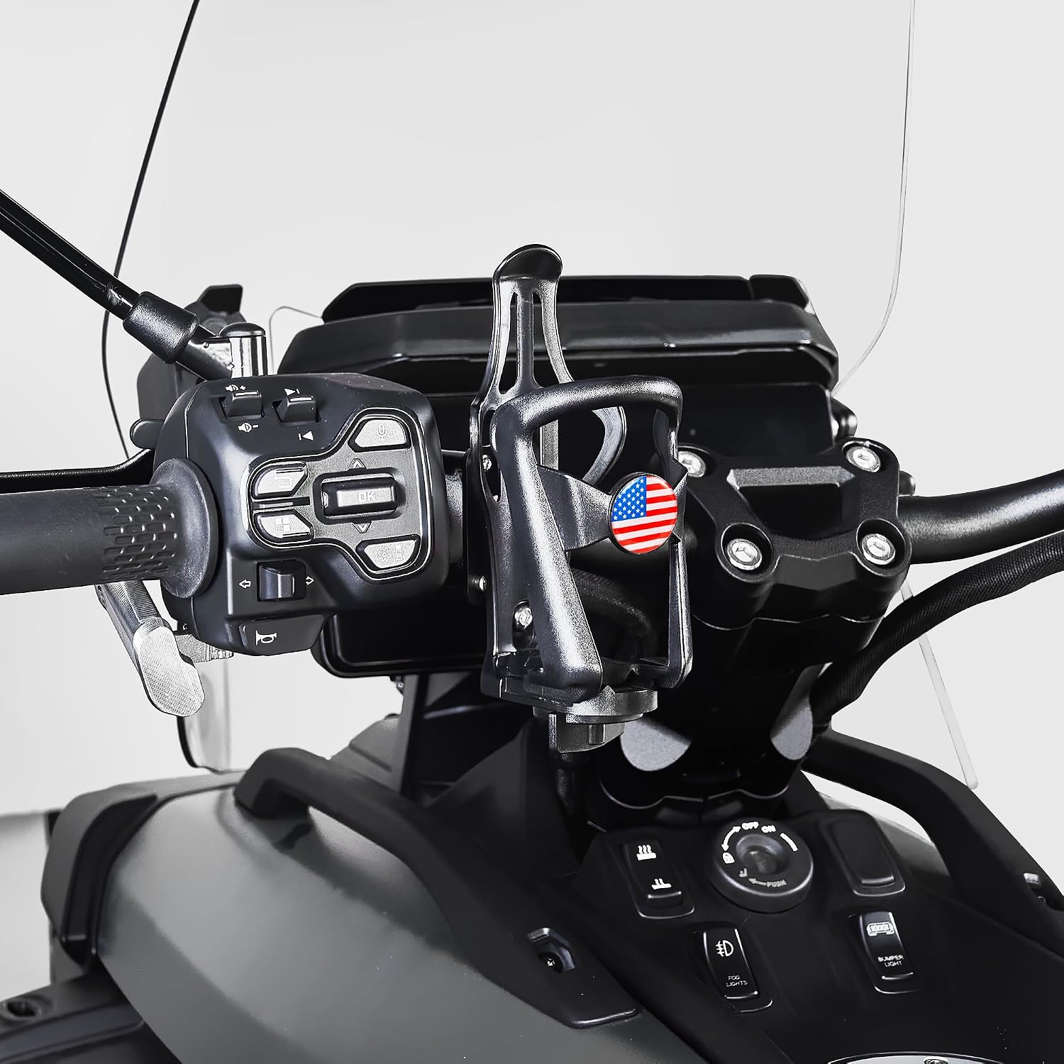 Driver Handlebar Mounted Ajustable Drink Cup Bottle Holder Expander Kit for Can Am Canyon Redrock/XT 2025 2026 Models Accessories (Left Side)
