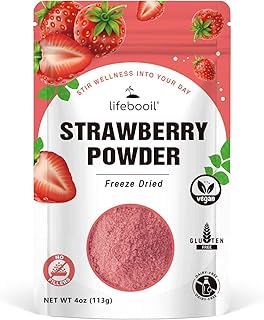 Freeze Dried Strawberry Powder for Baking& Drinks & Smoothie,Vegan,Non-GMO,Gluten Free,No Additives and Preservatives,4oz