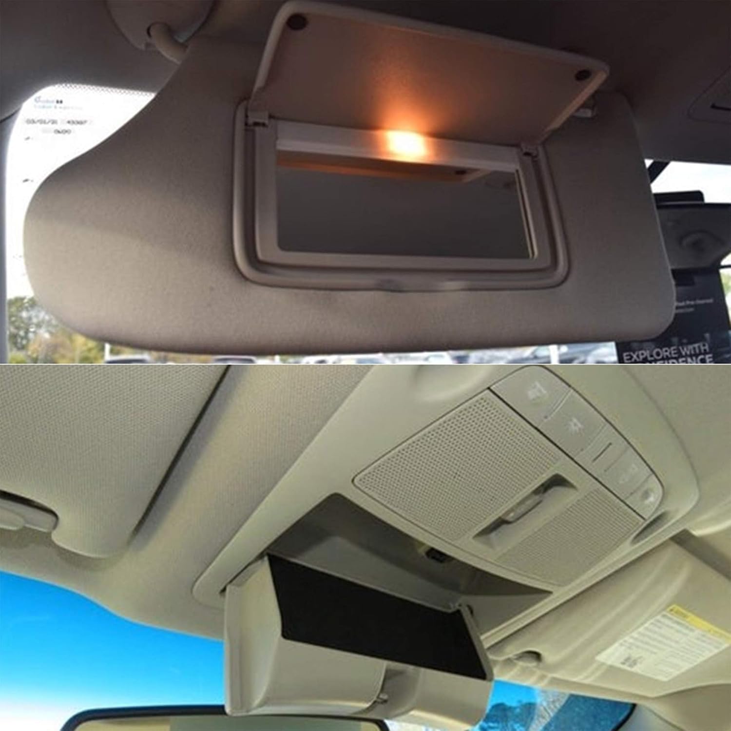 Dasbecan Beige Sun Visor Compatible with Nissan Altima 2013-2018 with Mirror and Vanity Light Without Sunroof Replaces# 96401-3TA2A (Beige Left)