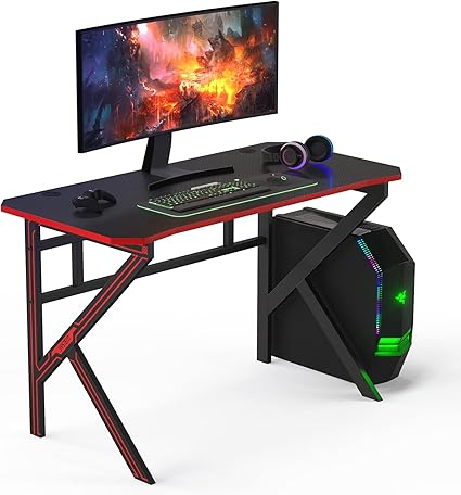 Amazon Co Jp ゲーミングデスク パソコンデスク 幅1cm 奥行60cm Pcデスク 作業机 オフィスデスク 勉強机 ワークデスク 組立簡単 ゲーマー向け 日本語取付説明書付き 文房具 オフィス用品