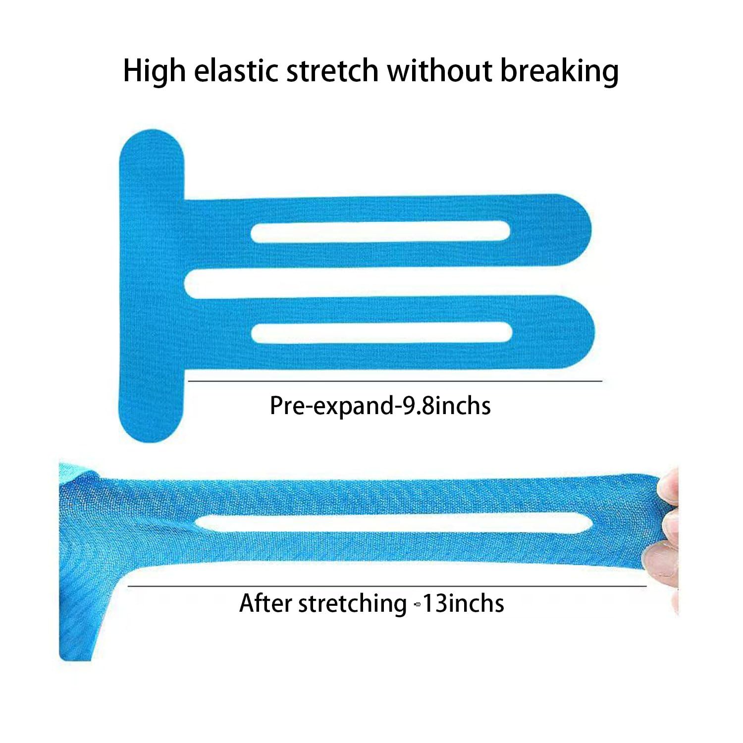 Vorgeschnittenes Kinesiologie-Tape für Knie, 12 Stück, elastische Kniestütze und Stabilität, Schmerzlinderung, wasserdicht, atmungsaktiv, hypoallergen, athletisches Tape