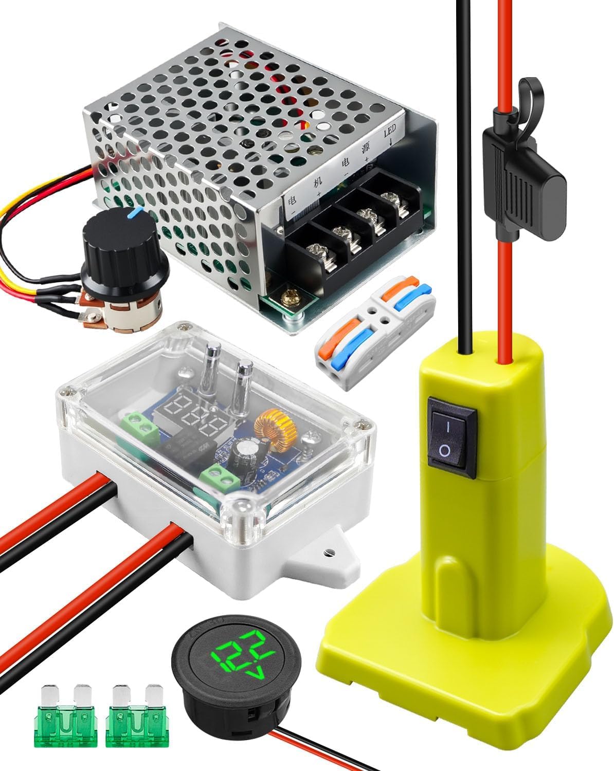 Power Wheel Battery Adapter Kit Fit for Ryobi 18V, Voltage Controller