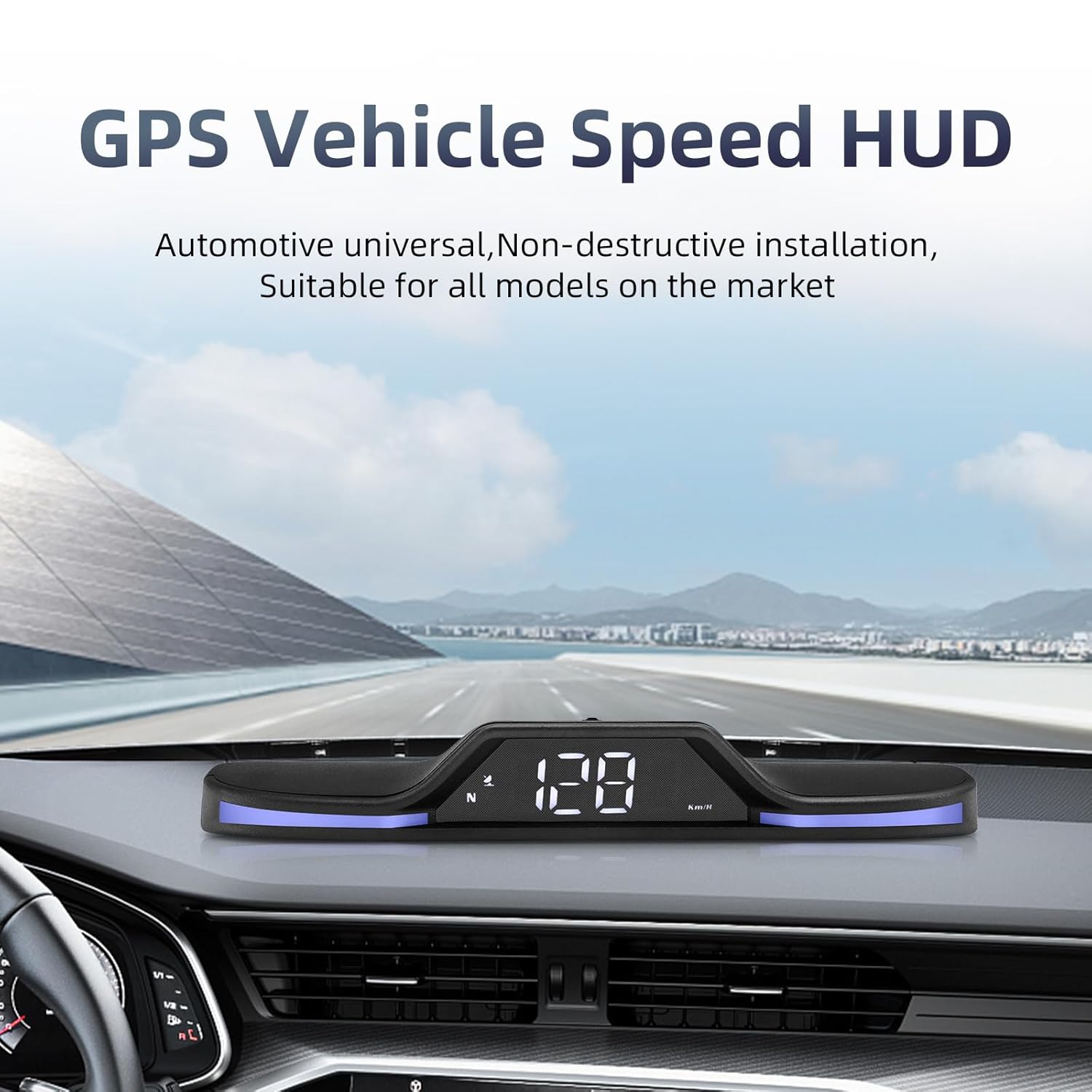 GPS Digital Speedometer for Car MAIMEIMI Head Up Display for Car HUD Speedometer MPH 5V with Compass, Time, Fatigue Driving Reminder, Overspeed Alarm for All Vehicle