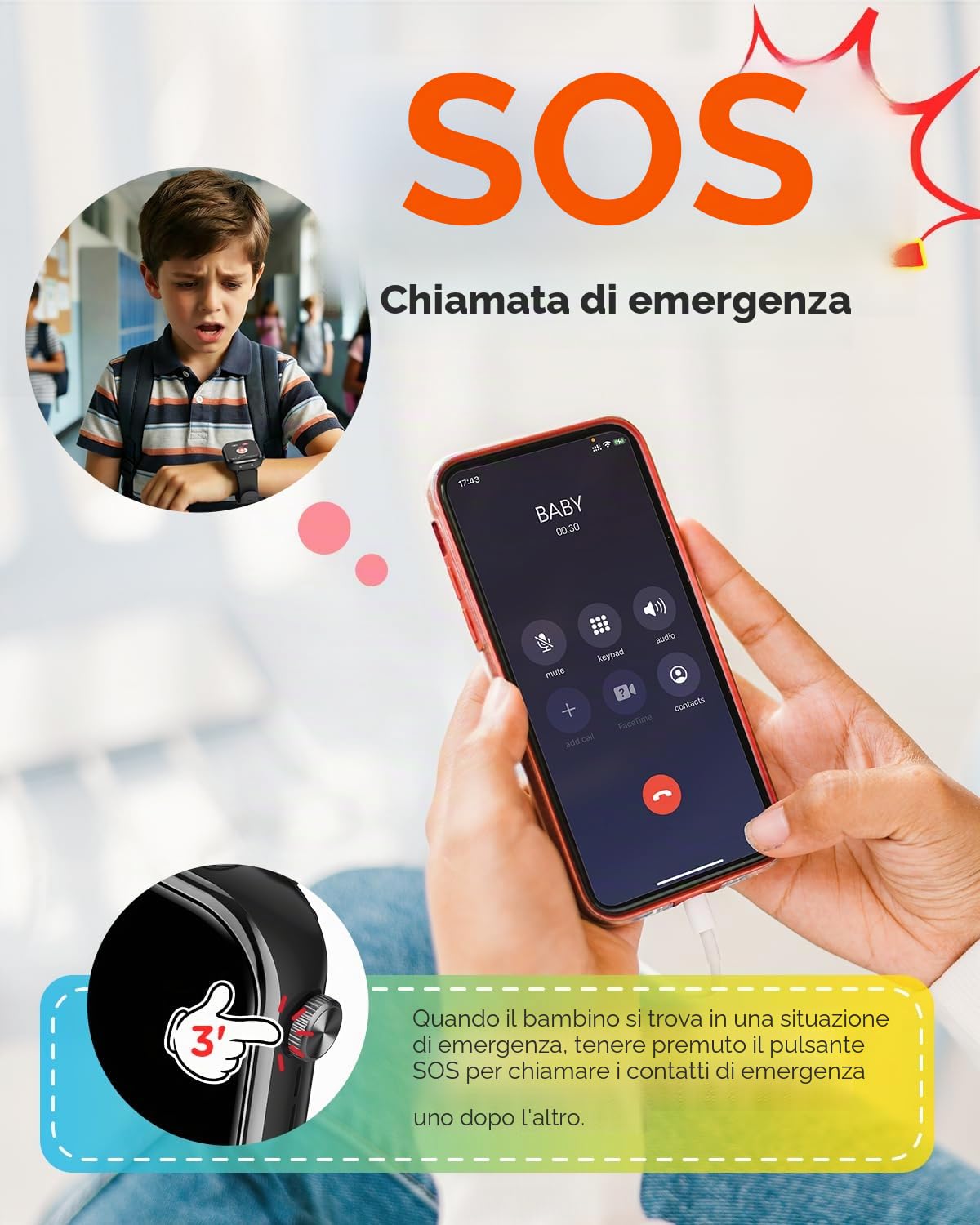 4G Smartwatch Bambini, Orologio Smartwatch Bambini GPS con Chiamate, Videochiamate, Chat Vocale, Modalità Scuola, Doppia Fotocamera, Sveglia, Contapassi, IP68, Smart Watch per Ragazzi e Ragazze, Nero