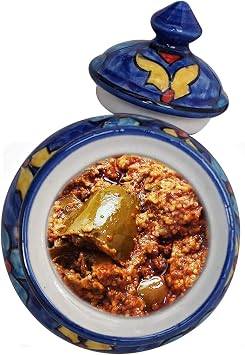 India Meets India Handicraft Ceramic Jar Barni Storage Jar 500 ML, Best Gifting, Made by Awarded Indian Artisan