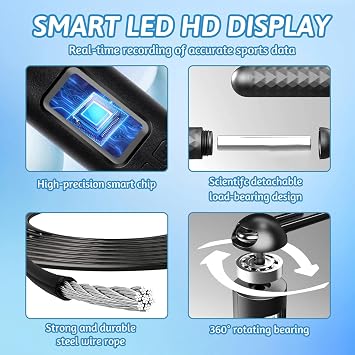Cordless Skipping Ropes,Ropeless Skipping Ropes For Adults,Skipping Rope Without Rope,Intelligent Timed Weighted Jump Rope,Adjustable Digital Counting Cordless Weighted Jump Rope for Lose Weight