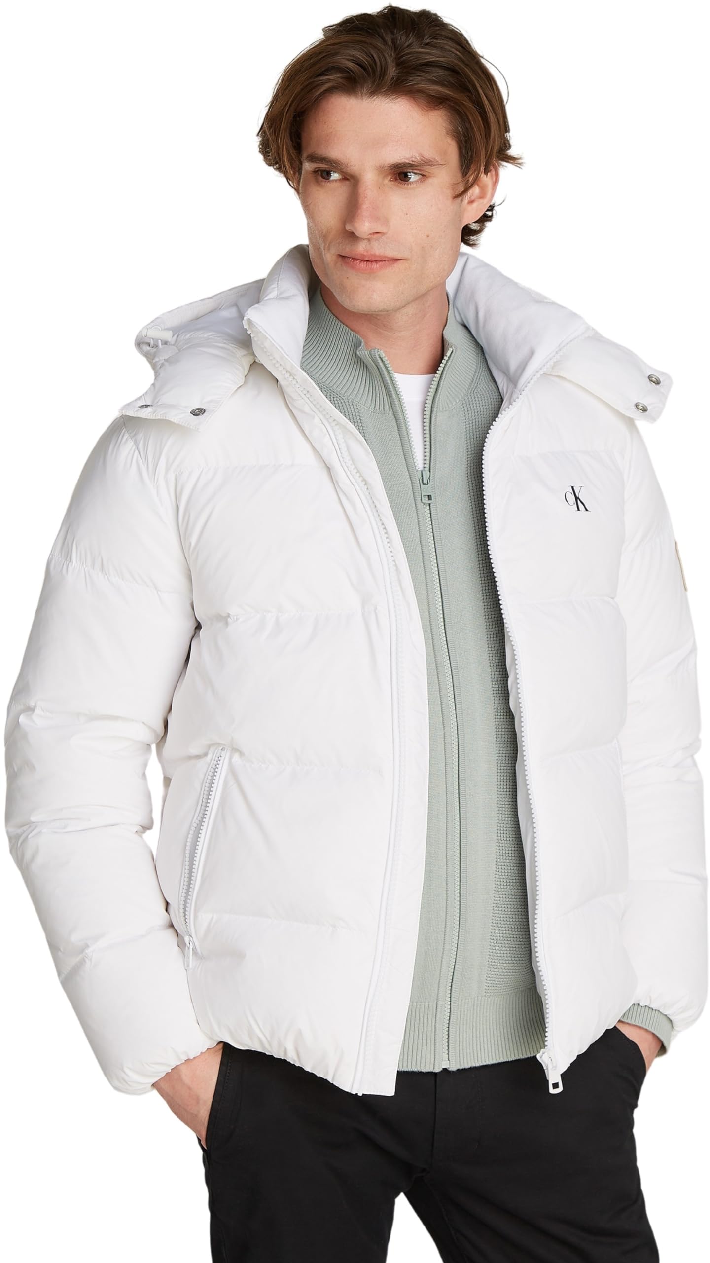 Calvin Klein Uomo Piumino Essentials Down Jacket con Cappuccio