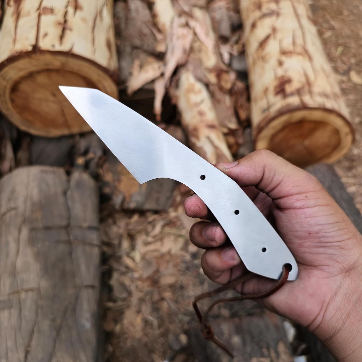 Handmade Kiridashi Knife Blank with Sheath 3 in D2 Steel Blade Right Hand Single Bevel - Wood Working Marking Knife, Carving Tool, Professional Kiridashi