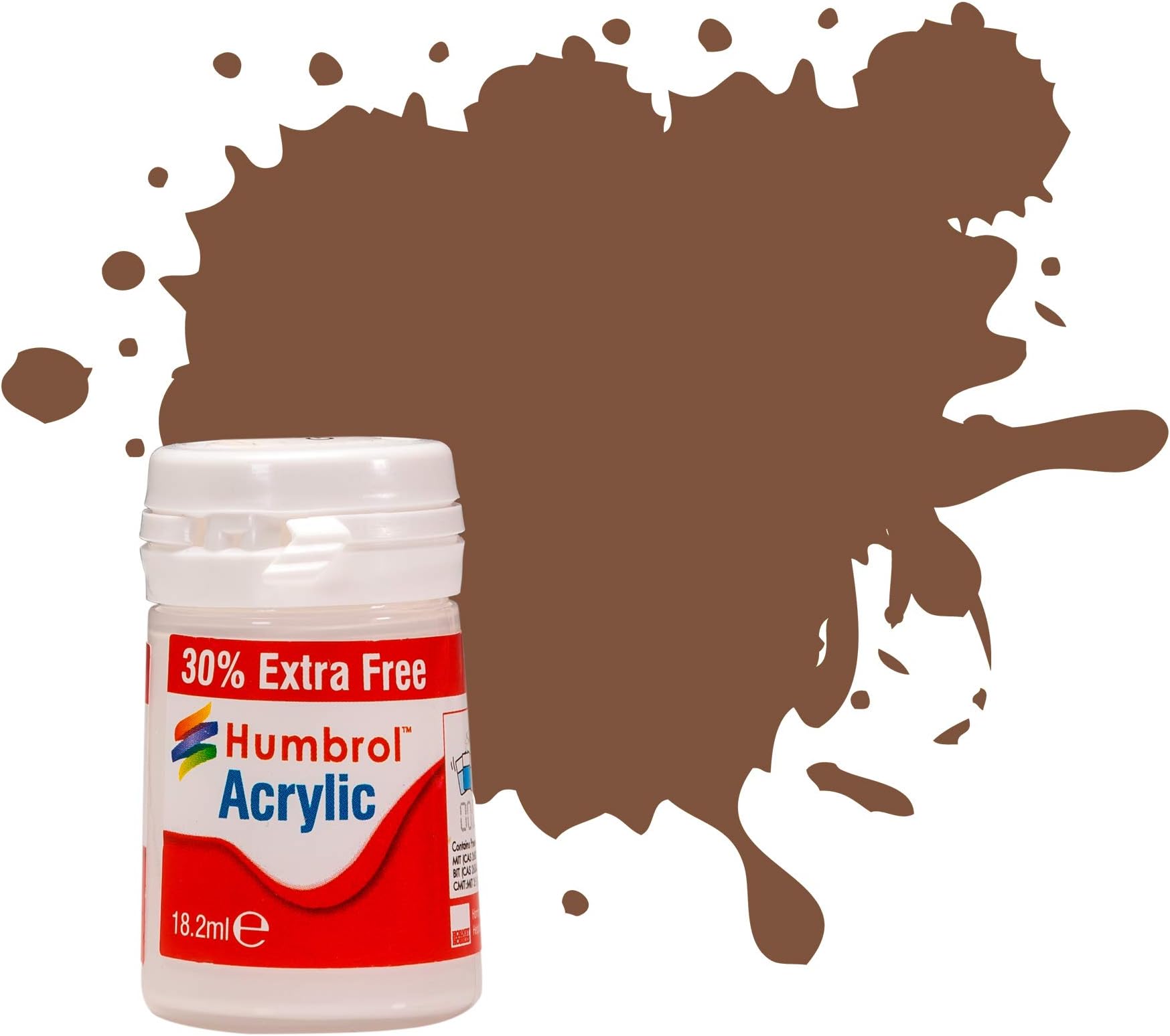 Humbrol 186 Brown Matt - 14ml Acrylic Paint - Plus 30%