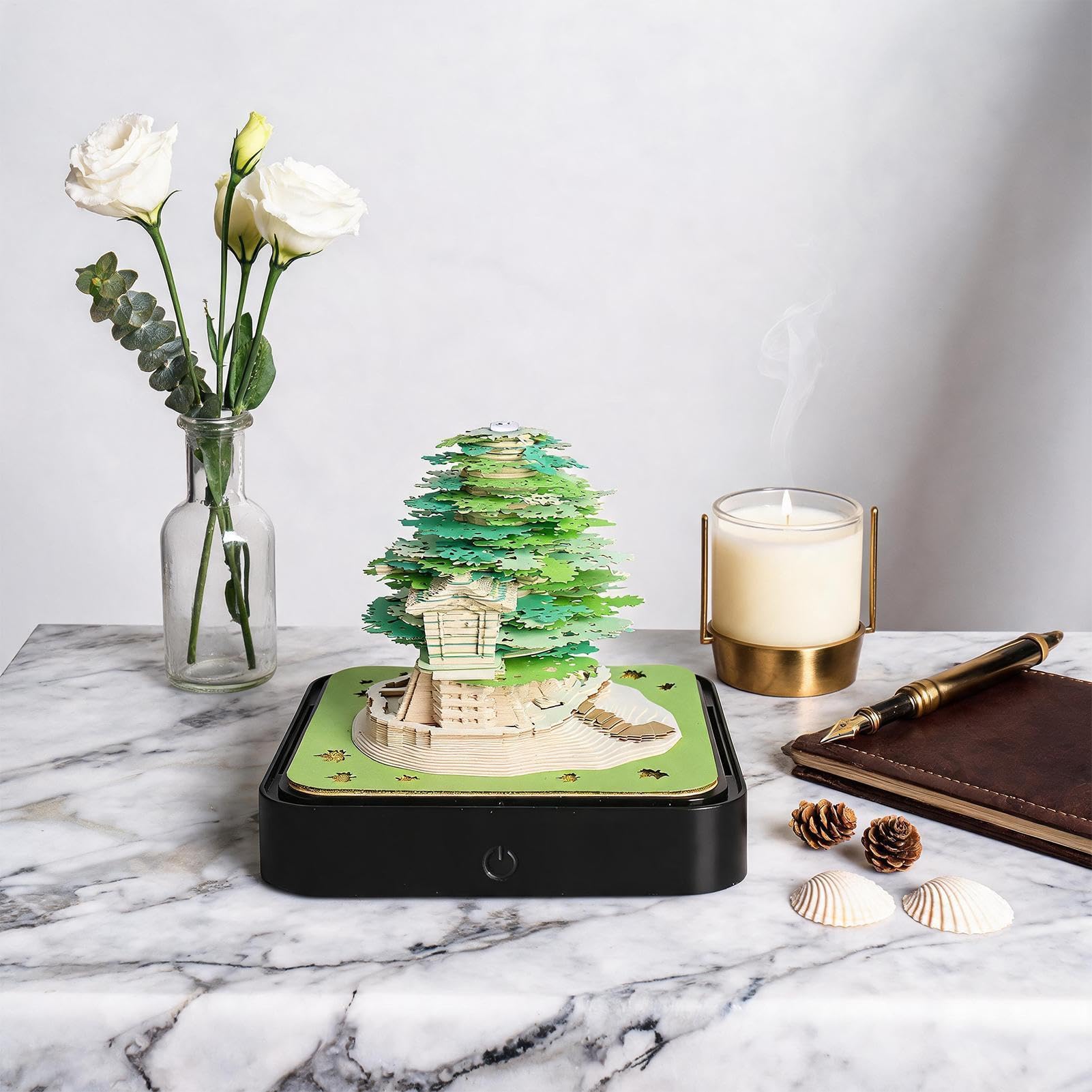 Generisch 3D Papierskulptur Kalender - & Hausdesign Kunstplaner Basteln | Mit Klarsichtabdeckung, Abreißkalender-Skulptur Für Zeitplanung Lesezeichen Lehrer Schüler tägliche