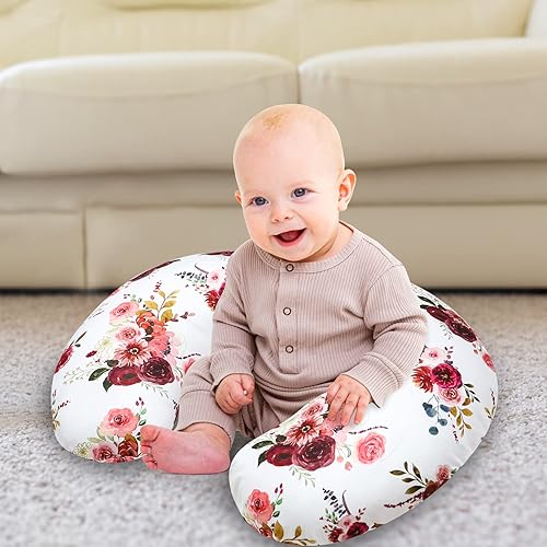 Miniatura 7 de SWESEN Funda de almohada de lactancia floral para bebé, funda de almohada orgánica suave para lactancia materna, funda de almohada para recién