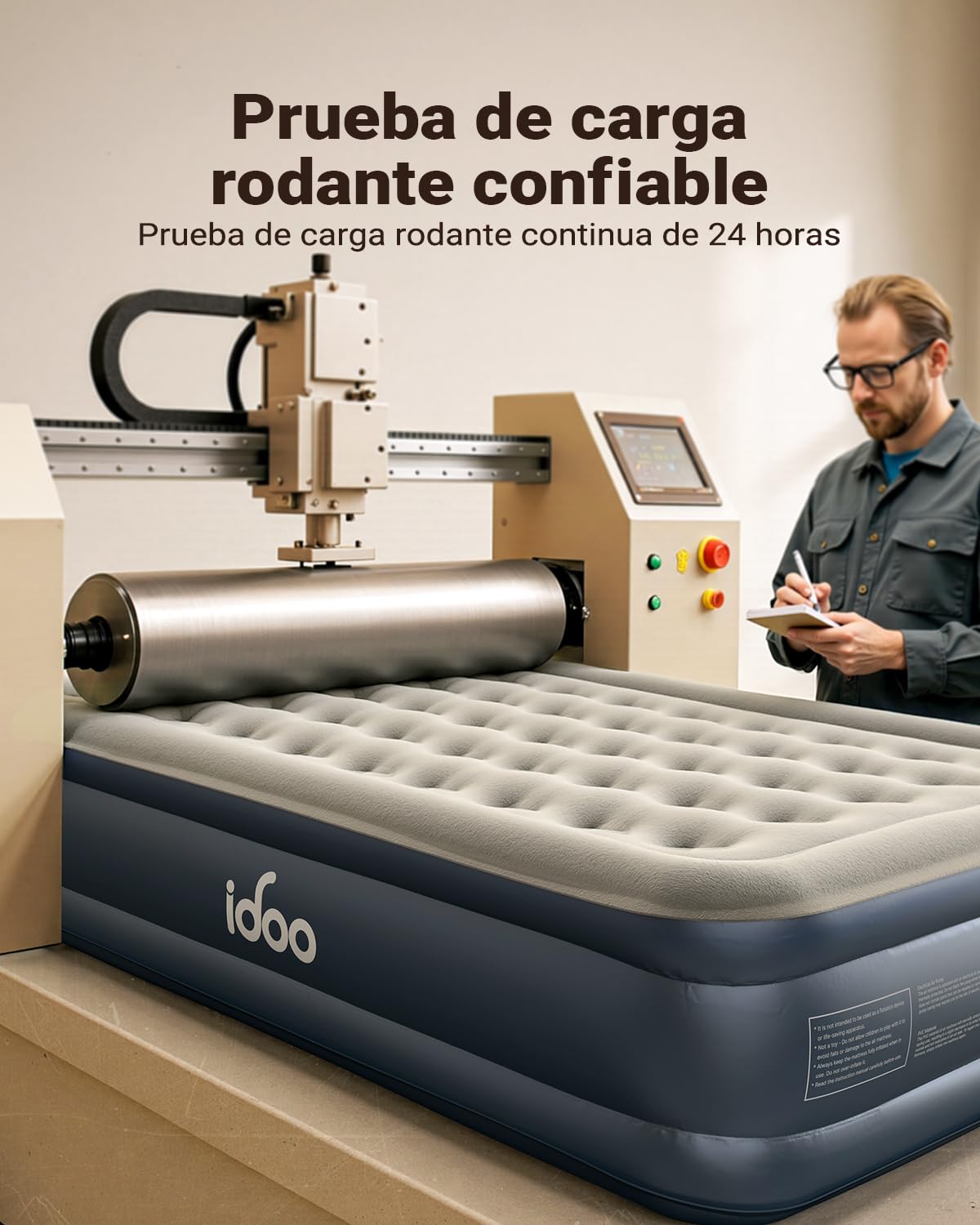 iDOO Colchón Hinchable 152x203x46cm Bomba Integrada Máximo 295kg Cama Matrimonial