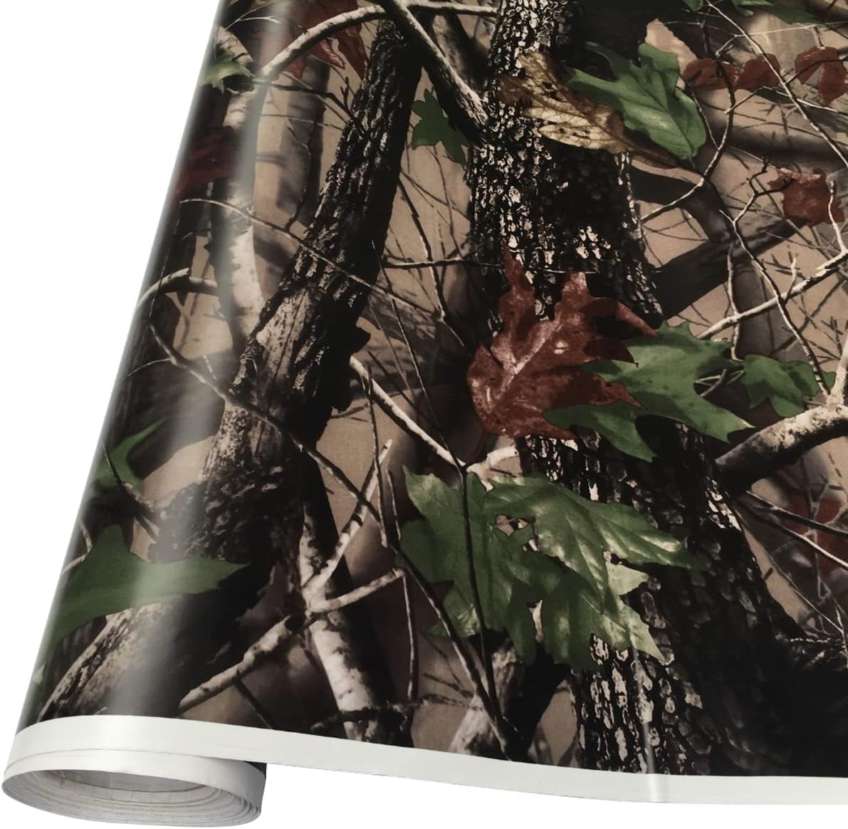 Queenbox Camo Vinyl Wraps, Woodland Maple Camouflage Self-Adhesive Car Sticker Decal Film Air Release Roll