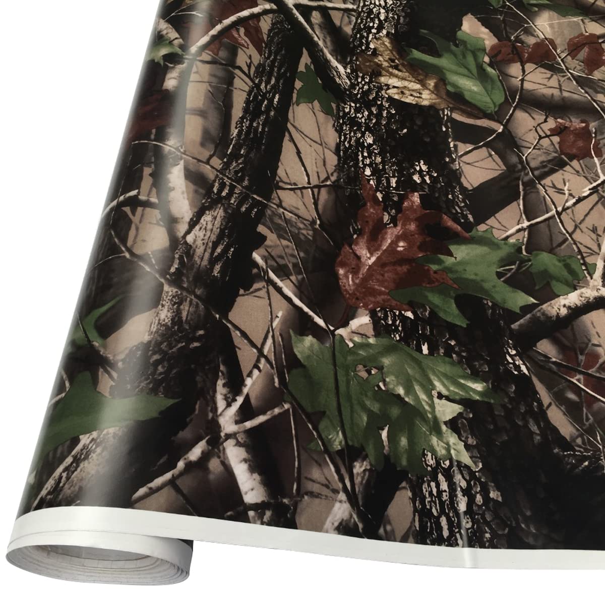 Queenbox 1.6x6.6ft Camo Vinyl Wraps, Woodland Maple Camouflage Self-Adhesive Car Sticker Decal Film Air Release Roll, Plant 01 Camo 01