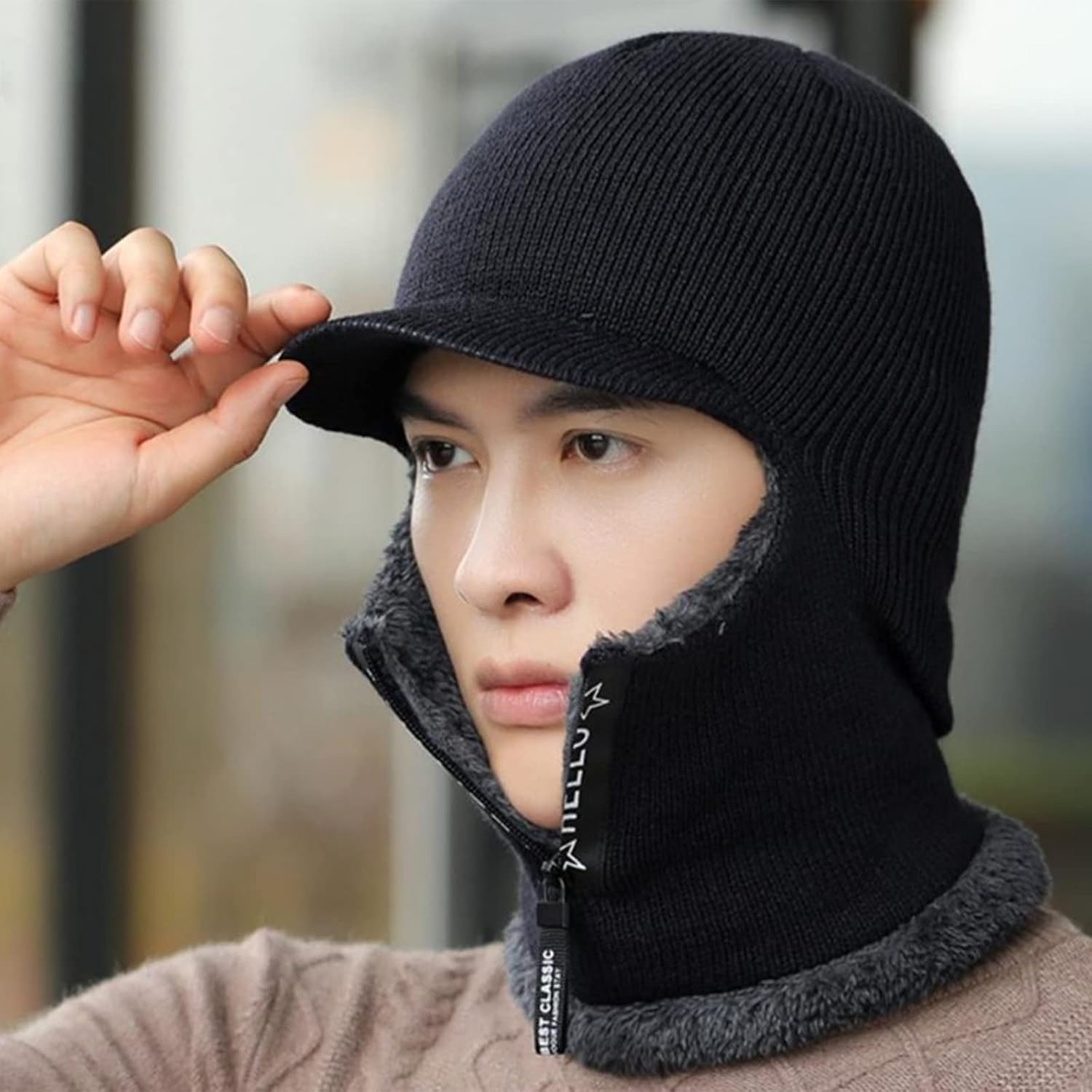 Hat Scarf Motorcycle Neck Warmer Unisex Winter Hiking Cycling Scarf Trapper Hat Motorcycle