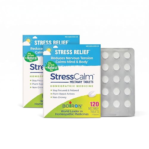 Boiron StressCalm Tablets for Relief of Stress,Anxiousness,Nervousness,Irritability,and Fatigue -,120 Count