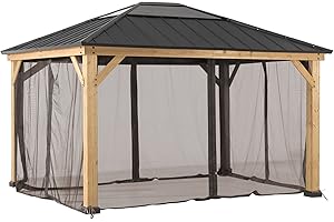 Sunjoy Replacement Mosquito Netting for 12' x 14' Wood Gazebos in Khaki