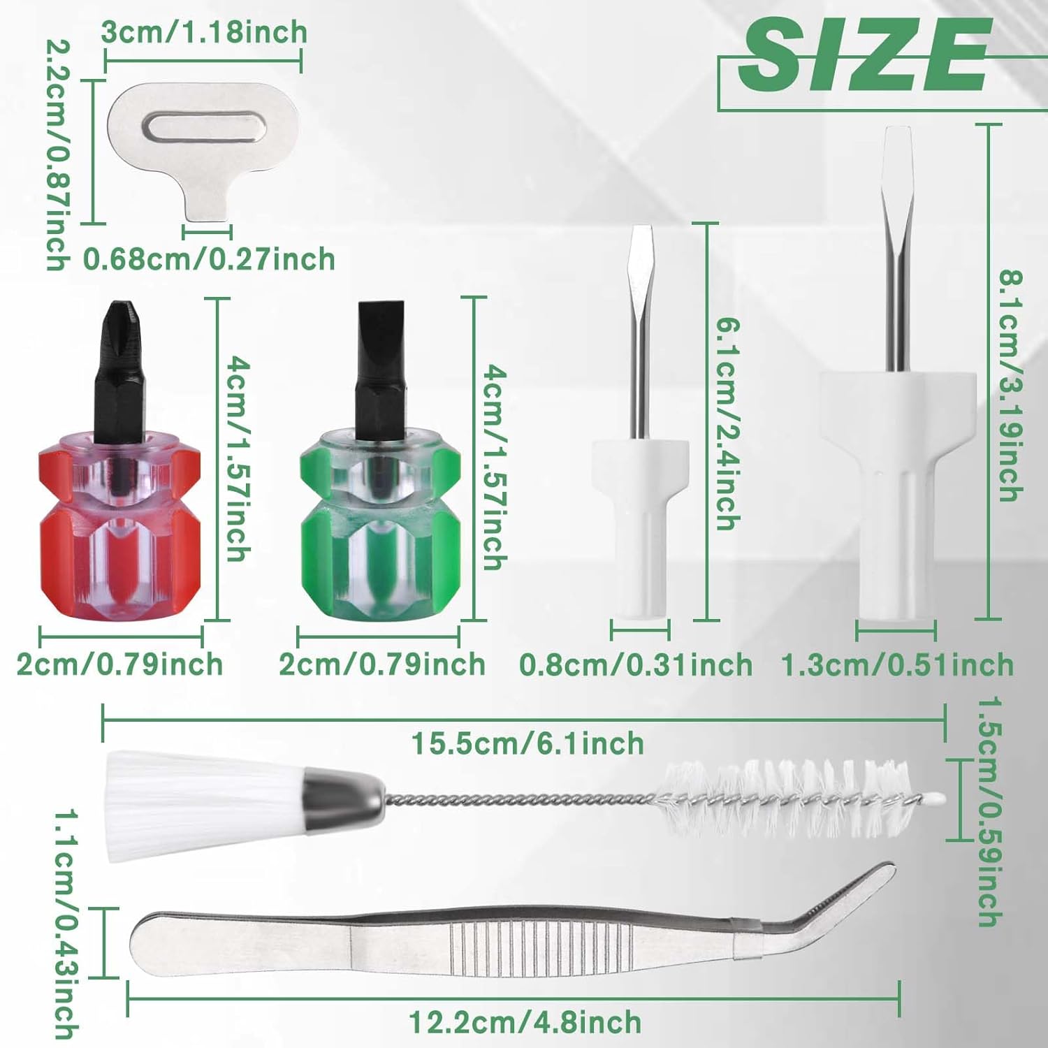 LEONTOOL 7-Piece Sewing Machine Cleaning Kit Includes Needle Plate Screwdriver Tweezers Double Headed Lint Brush Ultra Short Flathead and Stubby Phillips Screwdrivers Sewing Machine Repair Tool