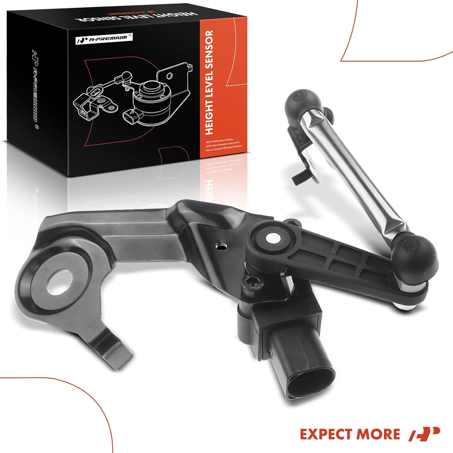 A-Premium Ride Height Level Sensor Rear Left Compatible with Audi A6 A7 12-18, Q5 09-17, RS7 14-18, S6 13-18, S7 16-18, SQ5 14-17, Replace# 8R0941309C, 8R0941309E