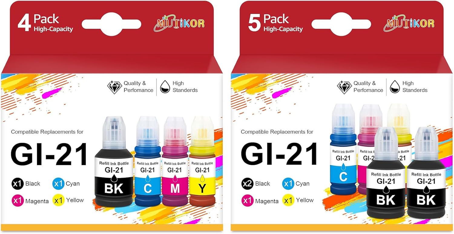 Compatible G3270 G3260 Ink Bottles GI21 Replacement for Canon GI 21 Ink Refill Bottles