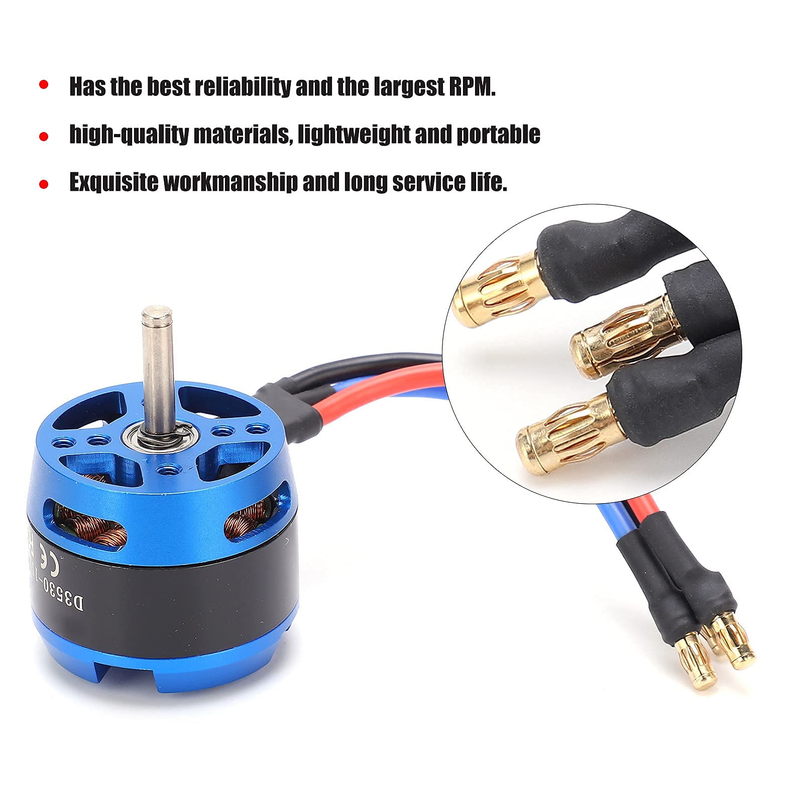 Moteur sans balais d'avion RC, moteur sans balais à haut rendement 3530 1100KV, moteur 1100KV, moteur d'avion RC pour hélicoptère d'avion RC