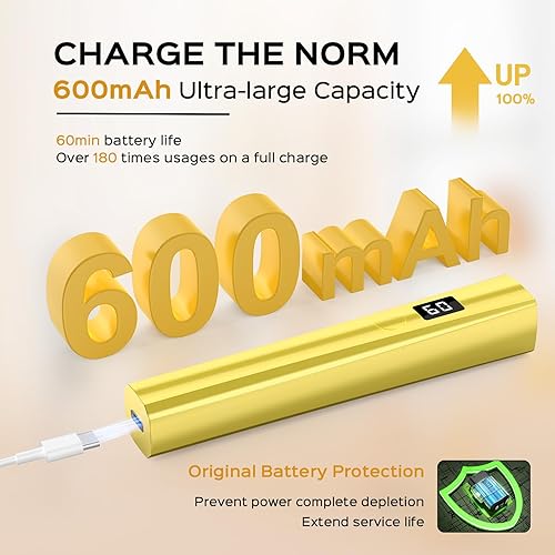 Miniatura 3 de Lámpara de uñas UV de mano, luz UV brillante de 5 W para uñas de gel, lámpara LED portátil, mini secadora de uñas con pantalla LCD, luz de uñas USB