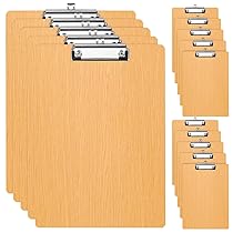 JIEHIN 15 portablocco in legno A5, con morsetto in metallo e occhiello per appenderlo, piastra per scrivere, clip DIN A5, per ufficio, ristorante e scuola