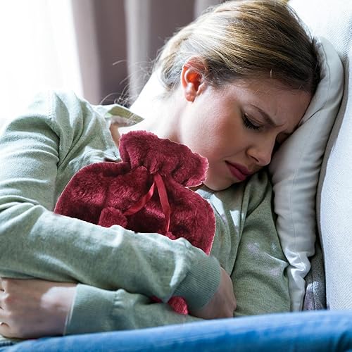 Miniatura 3 de Botella de agua caliente de 2L con funda de forro polar, bolsa de agua caliente de goma a prueba de fugas para manos, cuello y hombros