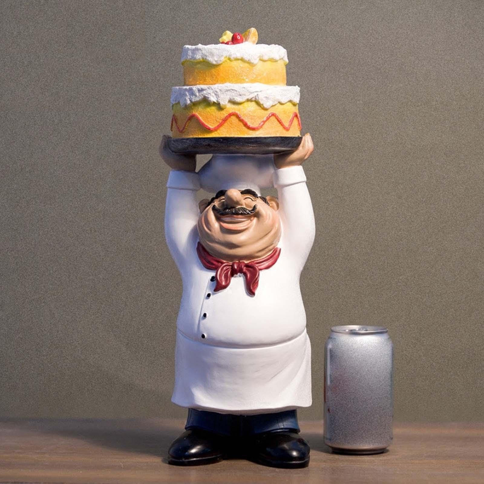 Statua da Chef, Statuetta Decorativa Moderna in Resina, Creativa da Tavolo, Mensola, Cucina, Bar, Decorazione per La Casa