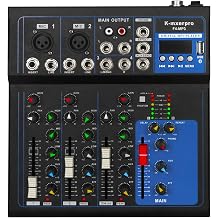 4 Channel Mixer With 48v Phantom Power,USB Audio Mixer Board For Live Show Streaming Recording Music Stage Karaoke