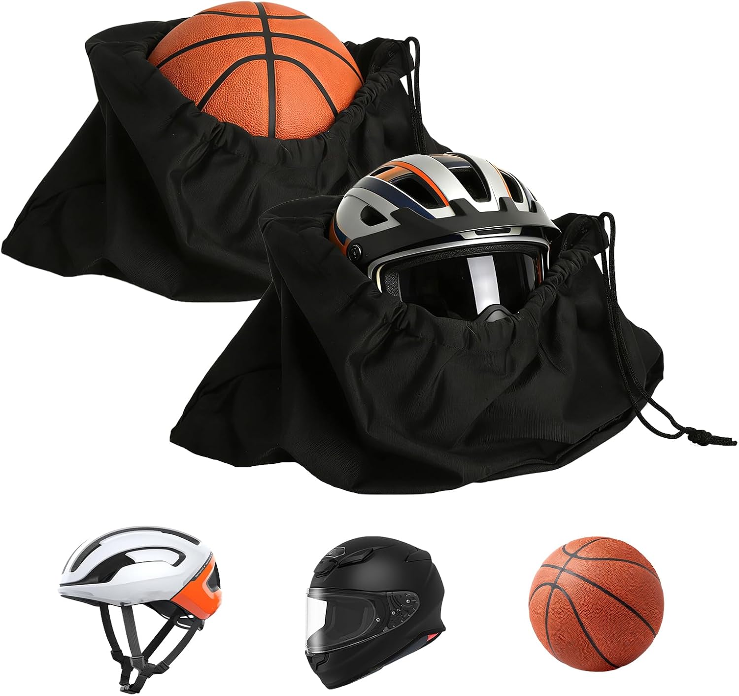 2 sztuki toreb na kask motocyklowy ze sznurkiem, uniwersalna torba na kask narciarski, duża, oddychająca osłona na kask motocyklowy, worek ochronny do integralnego kasku rowerowego, kasku