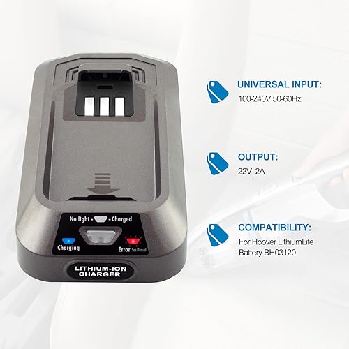 Miniatura 2 de BH50100 - Cargador de batería de litio de 20 V de repuesto para Hoover 20V Cargador BH03100 BH03200 BH03220 BH50100 compatible con Hoover BH03120