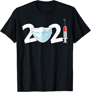 Goodbye 2020 Happy New Year 2021 wearing Face Mask Vaccine T-Shirt