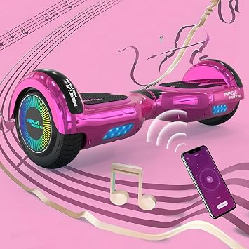MEGA MOTION Hoverboards für Kinder 6.5 Zoll Zweirad Selbstbalancierendes Hoverboards mit Bluetooth Lautsprecher Kommt mit cool leuchtendem Rad mit LED-Leuchten Geschenk für Kinder und Jugendliche