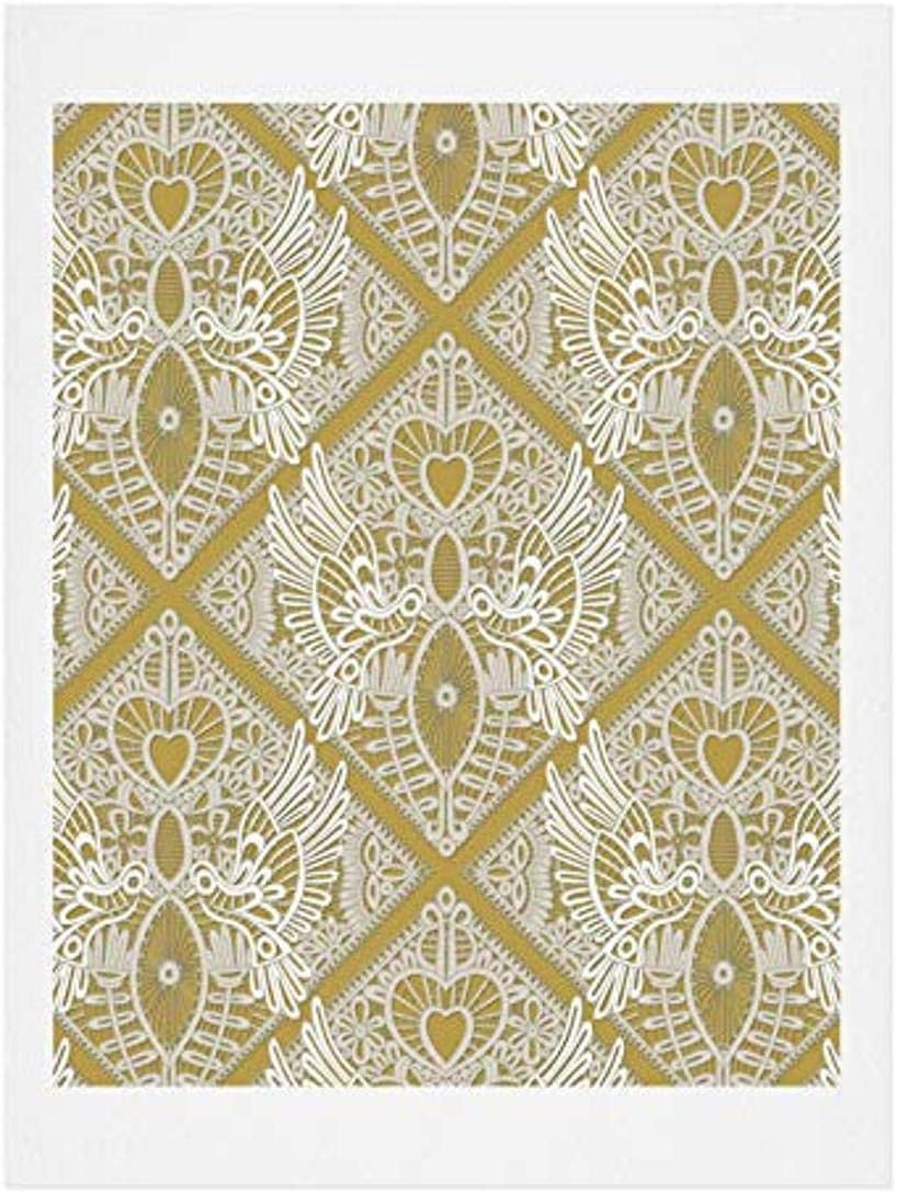 Deny Designs Shanon Turner Love Bird Lace Gold Art Print, 8" x 10"