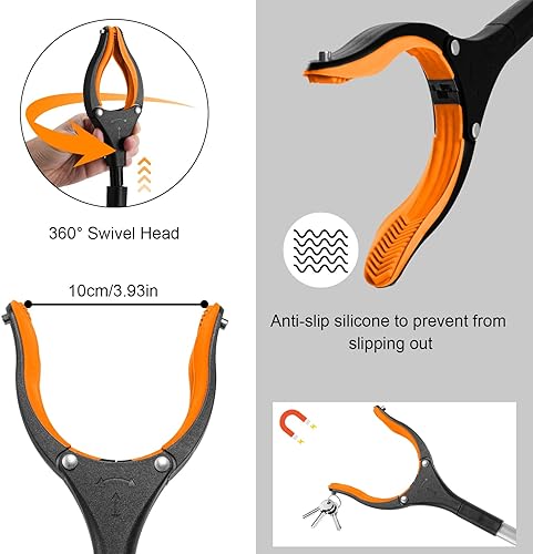 Miniatura 4 de Housolution Herramienta de agarre de alcance, agarrador extra largo de 43 pulgadas para ancianos, agarrador de garras de basura ligero y práctico