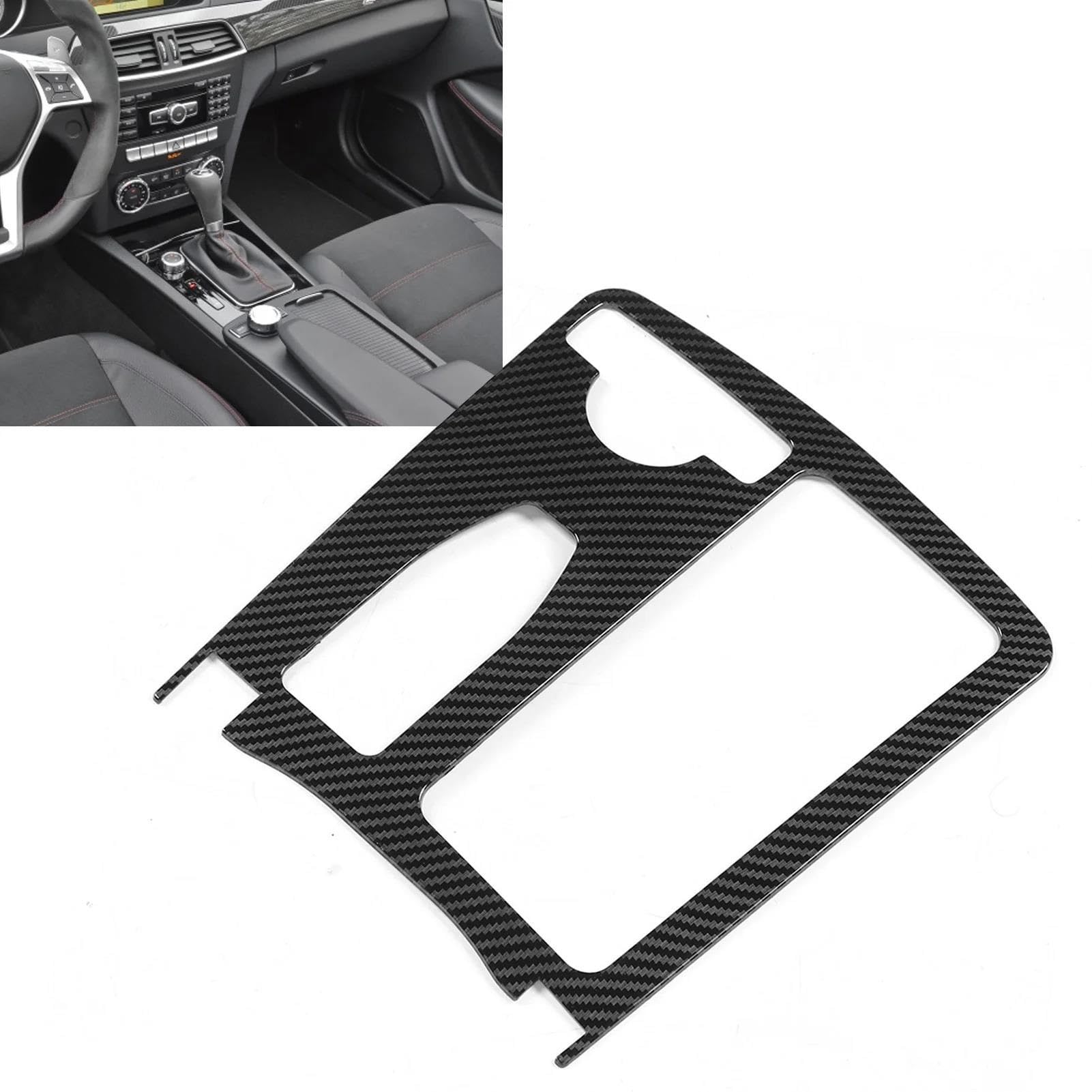 CHICIRIS Cornice Portabicchieri In Fibra Di Carbonio Per Mercedes Classe C W204 2007-2014 - Argento, Antigraffio