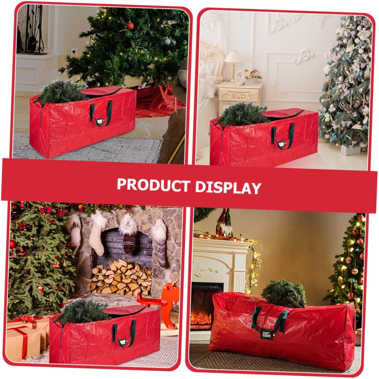 Wakauto Christmas Tree Storage Bag Waterproof Large Pouch 165x38x76cm with Zipper and Handles Dustproof Carrying Case for Holiday Décor Organization