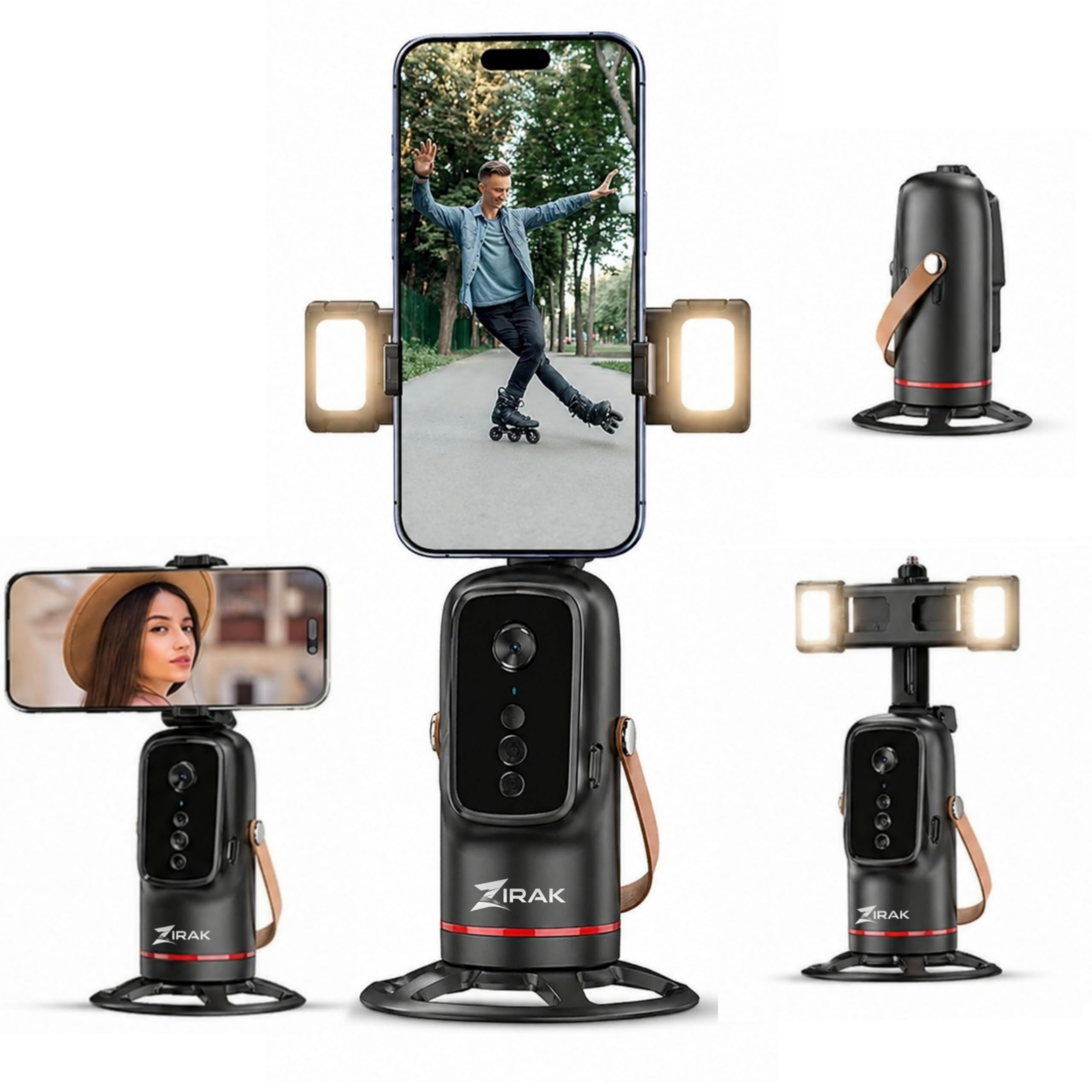 AI Auto Face Tracking Tripod with Dual Fill Light, 360° Smart Rotation Phone Holder Stand for Video Recording, Live Streaming, Vlogging & Reels-picture-27