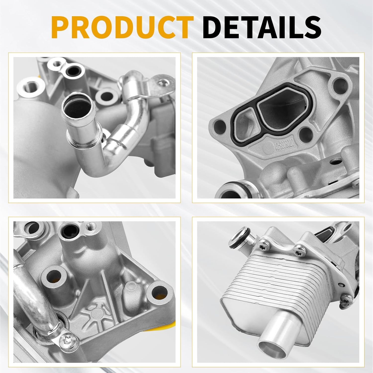 55566784 Aluminum Engine Oil Cooler Filter Housing Assembly Replacement for Chevrolet Cruze Sonic Trax Buick Encore 1.4L Turbo 2011-2018 Replace 88179-91400, 650039