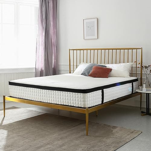 Miniatura 3 de Colchón híbrido de espuma viscoelástica de gel de 12 pulgadas, tamaño matrimonial XL, con resortes ensanchados, firmeza media, apoyo y alivio de