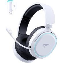Picun G2 Pro Wireless Gaming Headset with 7.1 Surround Sound, Hi-Res Audio, 15ms Low Latency 2.4GHz, AI Noise Canceling Mic, 160H Battery Life, RGB Lights for PC PS5 PS4 Switch