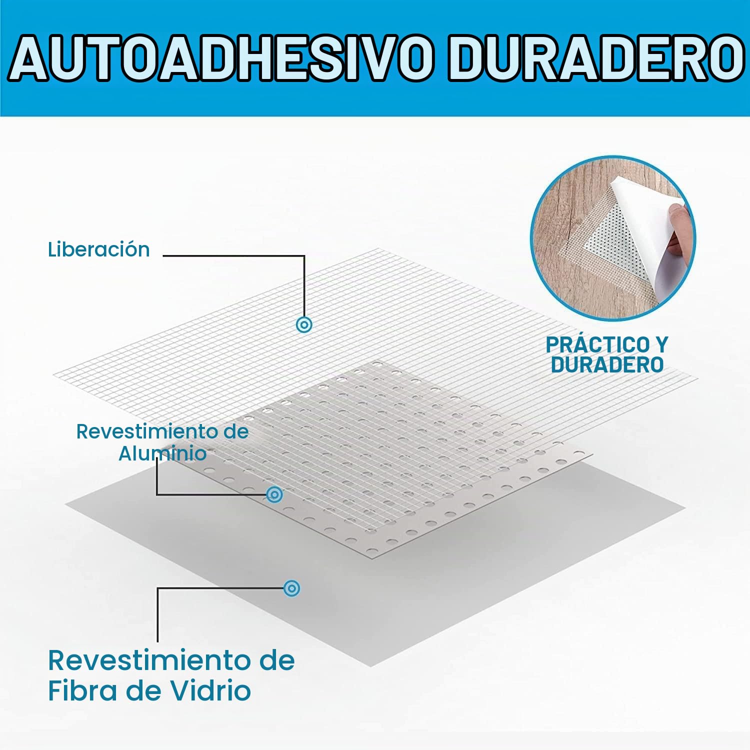 BONCART Spackle - Kit de reparación de pared, paquete de 3 agentes de reparación de pared con herramientas | Incluye raspador, papel de lija y parches de aluminio. Para grietas y agujeros de uñas.