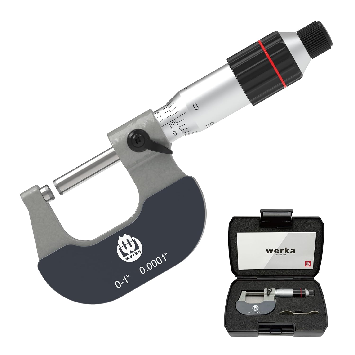 Professional Outside Micrometer, 0-1 Inch Range, 0.0001 Inch Graduation, Precision Measurement Tool