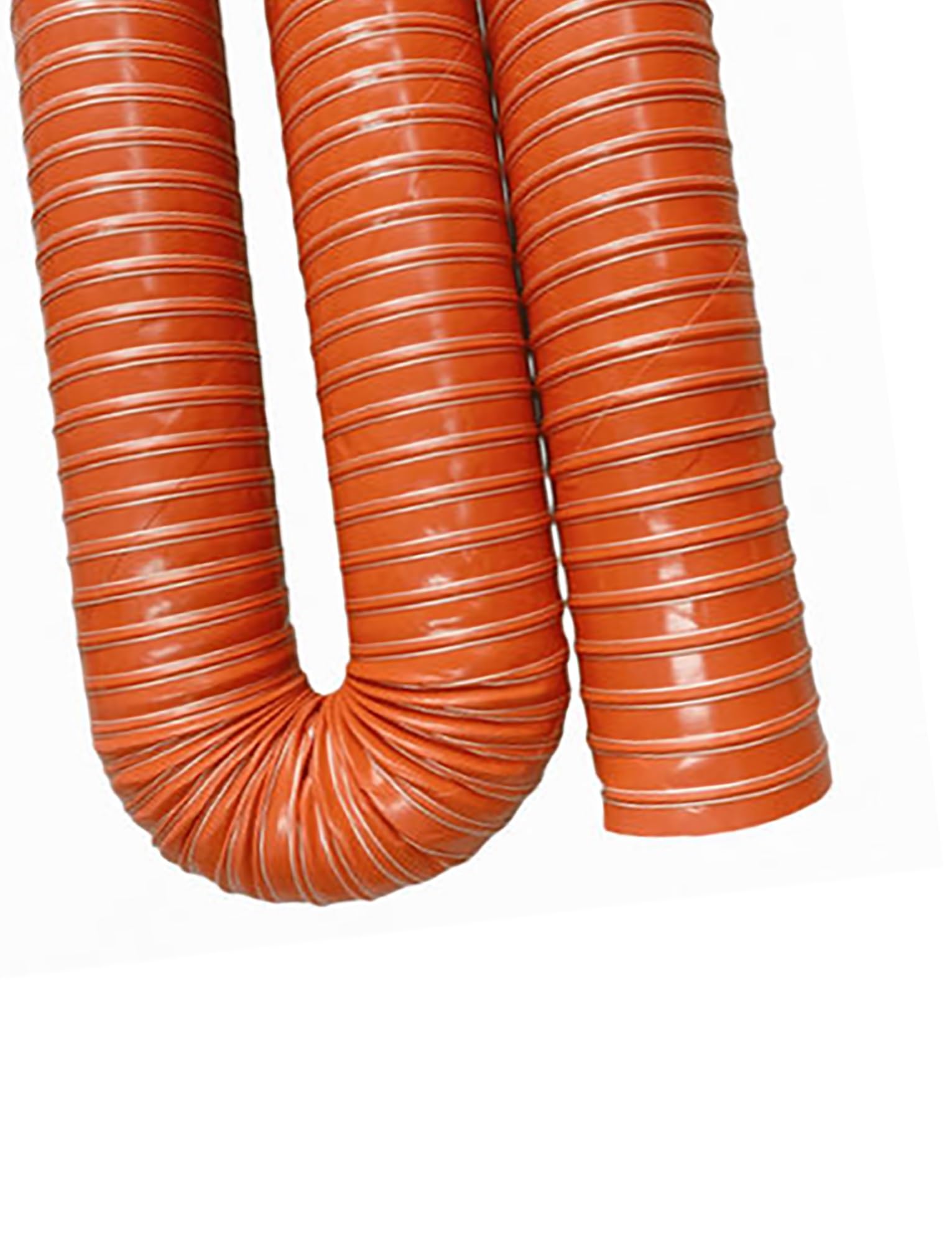 300 °C Hochtemperatur-Luftkanal – Roter feuerfester Silikonschlauch mit Stahldraht zur Wärme- und Rauchabsaugung(51mmx300cm)