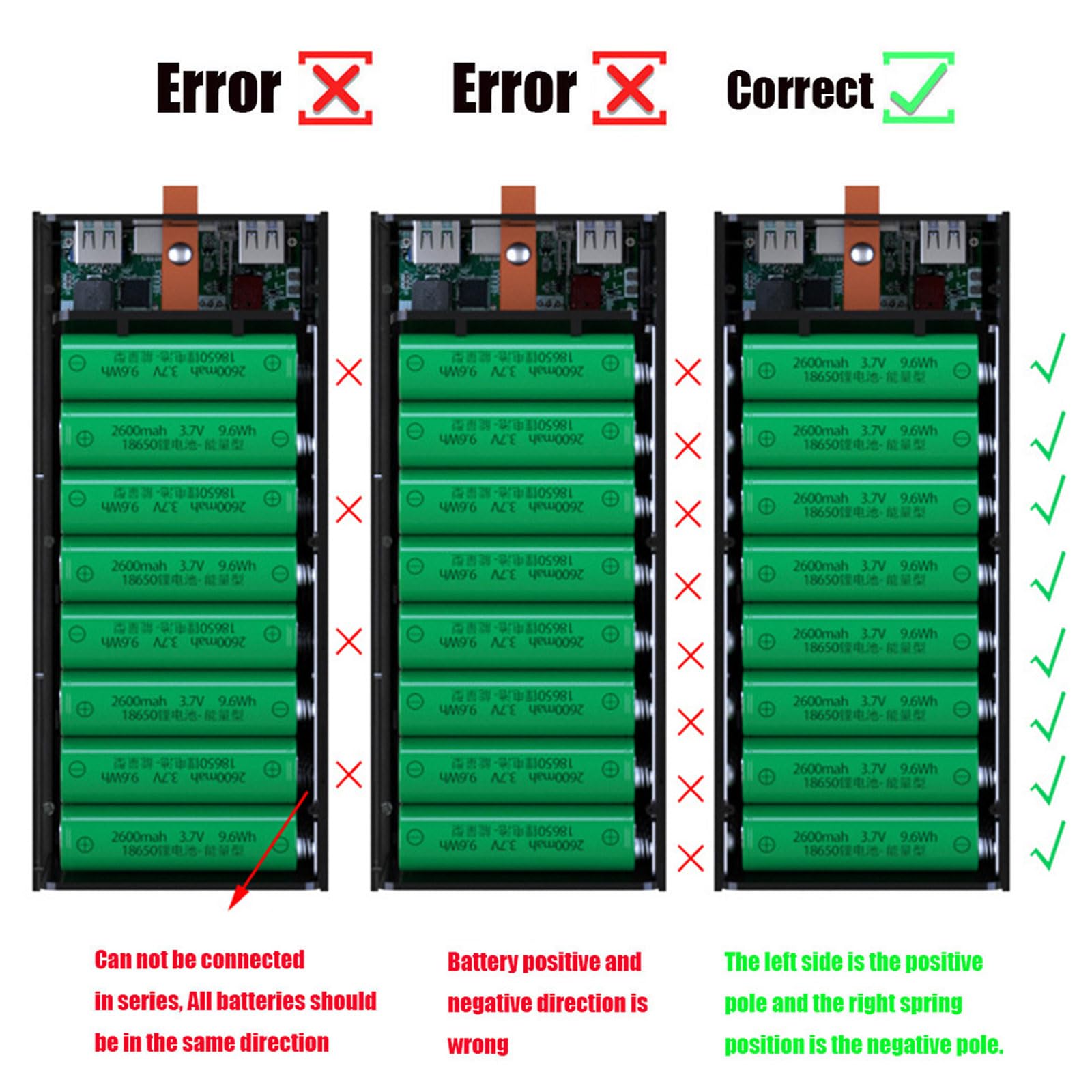 XusLFR Portable 40x18650 Battery Storage Box Power Case Box with Quick Charging and MultiProtection Features