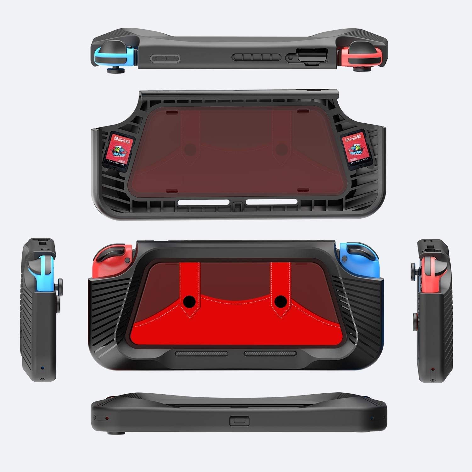 N-intendo Switch Case, TPU Heavy Duty Protective Cover Case for N-intendo Switch with 3 Removable PC Back Cover, Shock-Absorption and Anti-Scratch